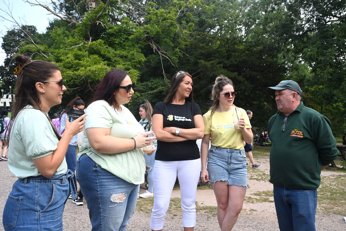 Staff from Naionra an Teaghlaigh Naofa, Ballyphehane; (l to r) Ciara Bennett, Ballyvolane; Emer O'Sullivan, Togher; Tracy Forde, Ballyphehane and Orlagh McCarthy, Togher chatting with head warden Willie Duffy during their trip to Fota Wildlife Park. Staff from Naionra an Teaghlaigh Naofa, Ballyphehane; (l to r) Ciara Bennett, Ballyvolane; Emer O'Sullivan, Togher; Tracy Forde, Ballyphehane and Orlagh McCarthy, Togher chatting with head warden Willie Duffy during their trip to Fota Wildlife Park.
