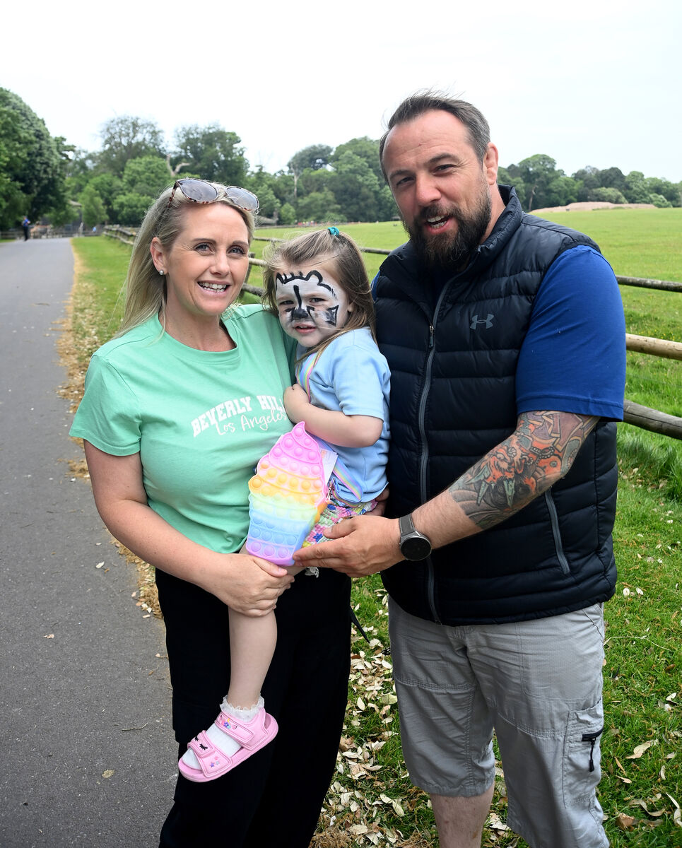3yo Rosie with parents Danielle and Michael O'Hagan at Fota Wildlife Park. 3yo Rosie with parents Danielle and Michael O'Hagan at Fota Wildlife Park.