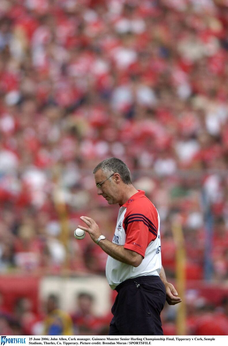 John Allen, Cork manager. Guinness Munster Senior Hurling Championship Final, Tipperary v Cork, Semple Stadium, Thurles, Co. Tipperary. Picture credit: Brendan Moran / SPORTSFILE