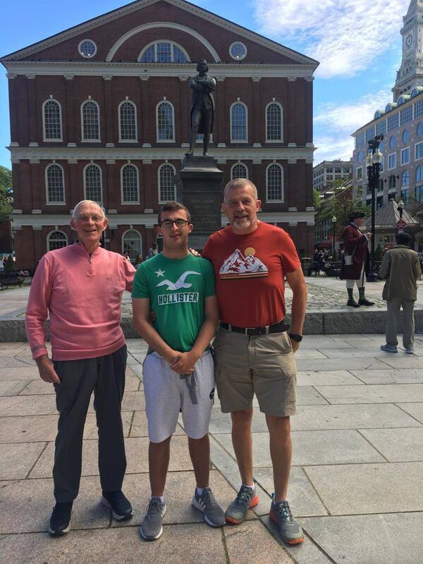 FAMILY BONDS: Mick with his grandson Darragh Daly and son-in-law Bill Daly in Boston 