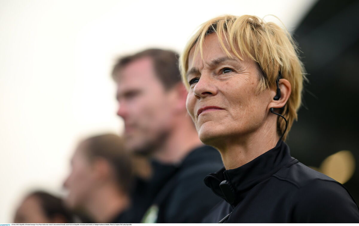 Republic of Ireland manager Vera Pauw before the women's international friendly match between Republic of Ireland and Zambia at Tallaght Stadium in Dublin. Photo by Stephen McCarthy/Sportsfile