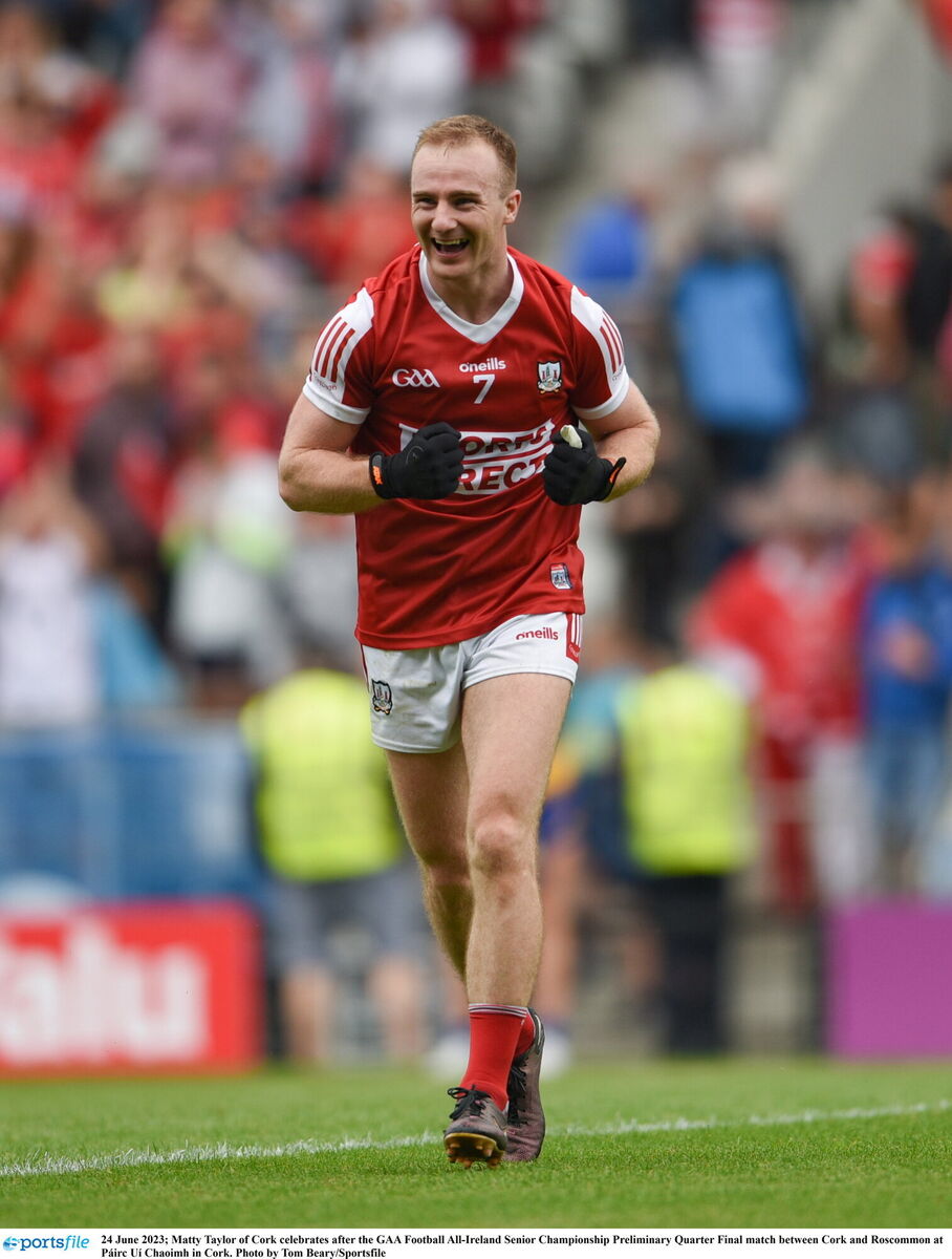 Matty Taylor of Cork celebrates after the GAA Football All-Ireland Senior Championship Preliminary Quarter Final match between Cork and Roscommon at Páirc Uí Chaoimh in Cork. Photo by Tom Beary/Sportsfile