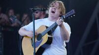 Glastonbury’s Pyramid stage crowd carries Lewis Capaldi through voice issues