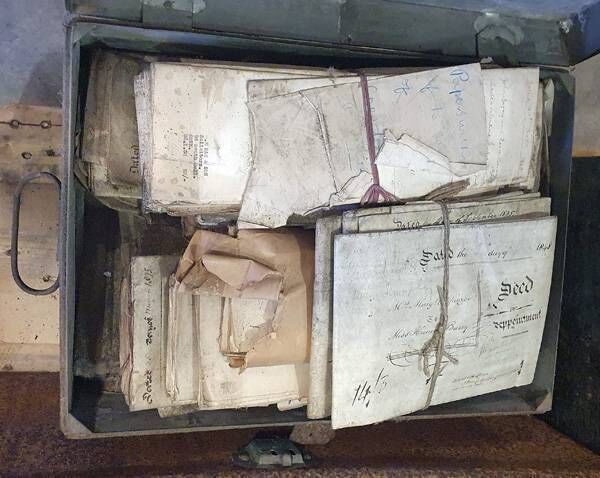 Boxes containing a donation of documents from Simon Ronan and family, formerly of Cuskinny House, Cobh.