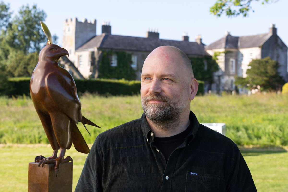 Artist Peter Killeen with one of his pieces titled Horus II. Picture: Darragh Kane Artist Peter Killeen with one of his pieces titled Horus II. Picture: Darragh Kane