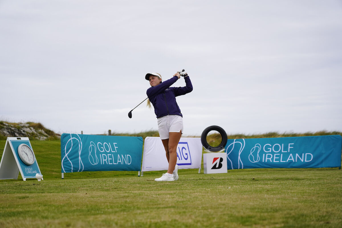 Sara Byrne (Douglas) in action during the AIG Irish Women's Amateur Close Championship, Connemara Golf Links, Ballyconneely, Co. Galway. 25/06/2023. Sara Byrne (Douglas) in action during the AIG Irish Women's Amateur Close Championship, Connemara Golf Links, Ballyconneely, Co. Galway. 25/06/2023.