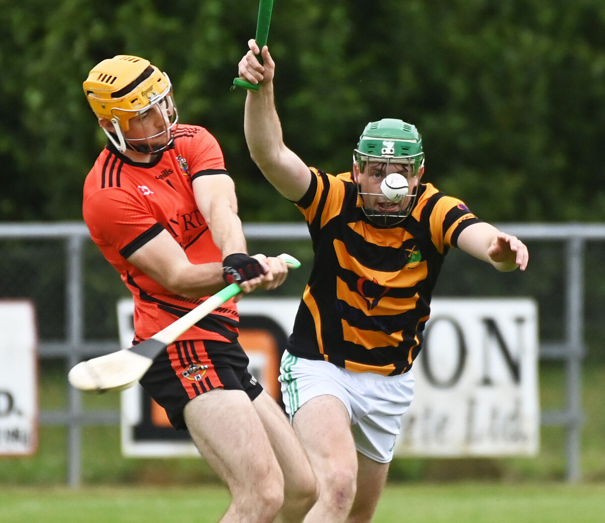 Duhallow's Tomas Howard shoots from Avondhu's Ben Carey during the Co-Op Superstores Cork divisional/colleges HC semi final at Dromtarriiffe. Picture; Eddie O'Hare