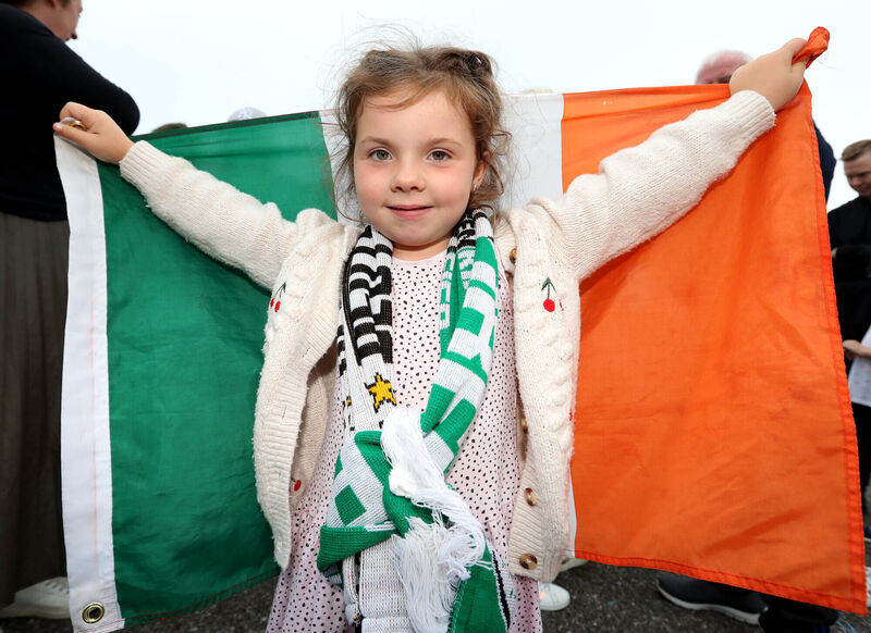  5 year old, Neidin Harrington at Denise O'Sullivan World Cup send-off, at her home in Courtown Drive, Knocknaheeny, Cork. Picture: Jim Coughlan
