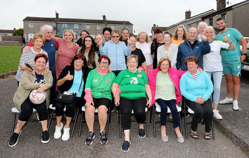  Nuala O'Sullivan, (Denise's mum) with her Courtown Drive neighbours at Denise O'Sullivan World Cup send-off, at her home in Courtown Drive, Knocknaheeny, Cork. Picture: Jim Coughlan
