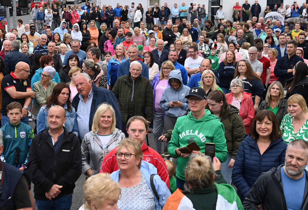 A huge crowd turned out to welcome Stephen O'Leary in Fermoy as captain of Team Ireland's gold medal winning Special Olympics soccer team. Picture: Eddie O'Hare