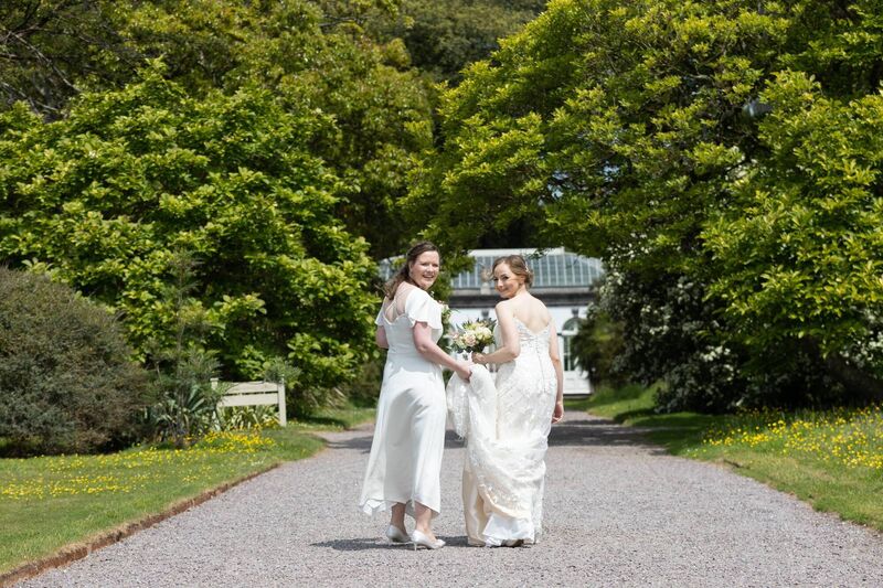 The newly weds walking in the gardens at Fota House. The newly weds walking in the gardens at Fota House.
