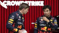 Sprint winner Max Verstappen claims team-mate Sergio Perez pushed him off track