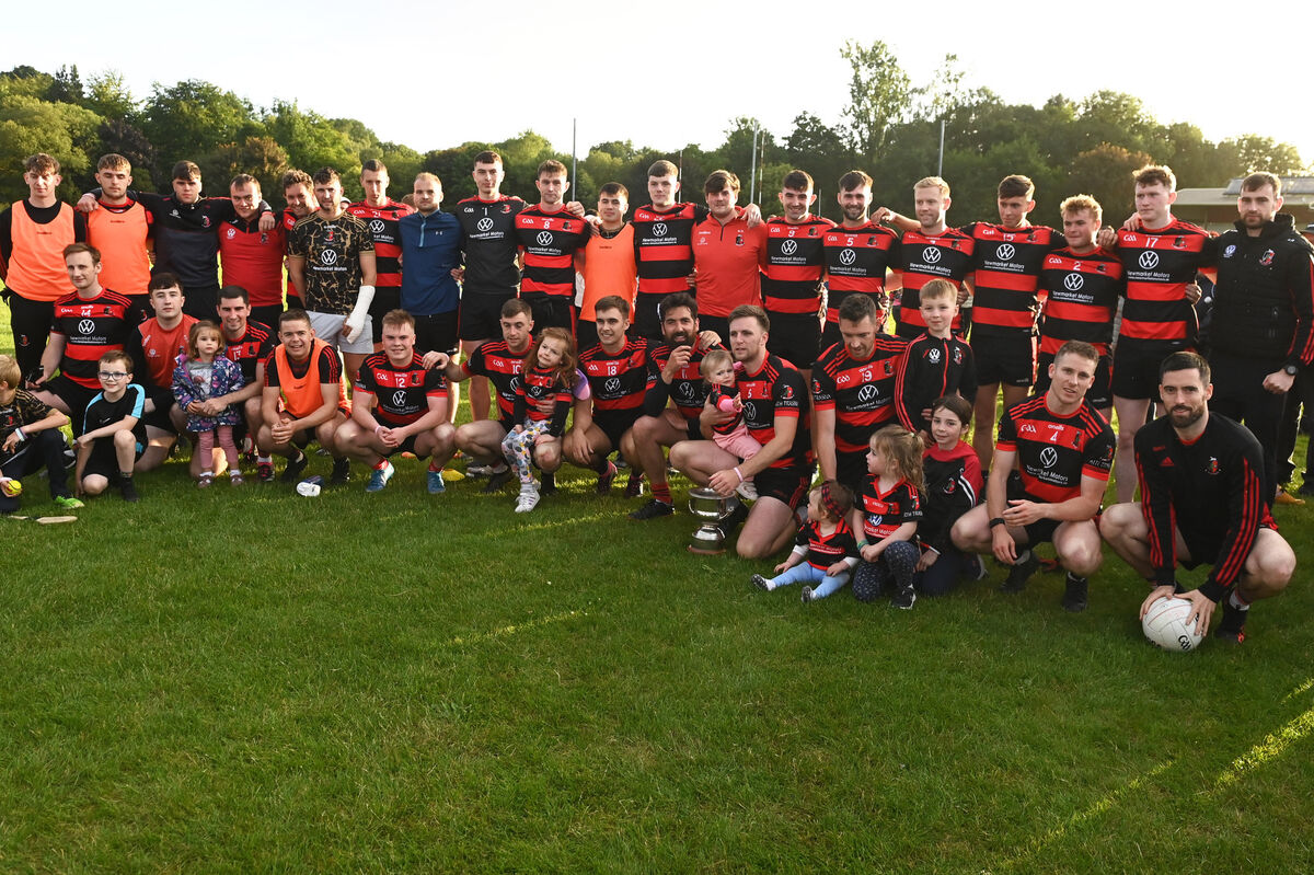 Newmarket players celebrate after defeating Kilshannig. Picture: Eddie O'Hare