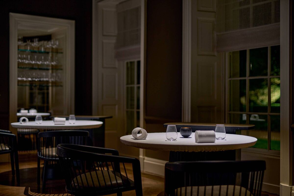 Inside the Michelin star restaurant.