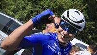 Jasper Philipsen sprints to stage three win as Adam Yates remains in yellow