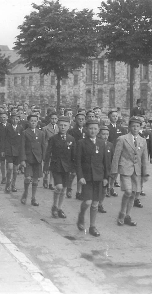 Sullivan's Quay, pupils marching to South chapel for confirmation in 1936.