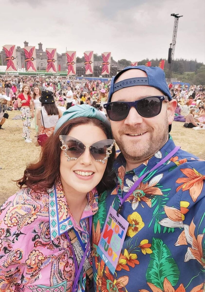 Nicholas O' Keeffe and Lisa McLaughlin at the recent Harry Styles concert at Slane Castle. The couple first met at a bus stop in 2004. Nicholas O' Keeffe and Lisa McLaughlin at the recent Harry Styles concert at Slane Castle. The couple first met at a bus stop in 2004.