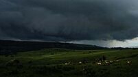 Thunderstorm and rain warning in place for 17 counties
