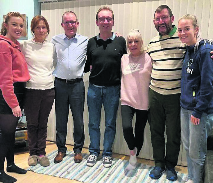 Lily (right) with her Cobh family, Niamh, Carmel, Mick, Finbarr, mum Ruth, and Brian