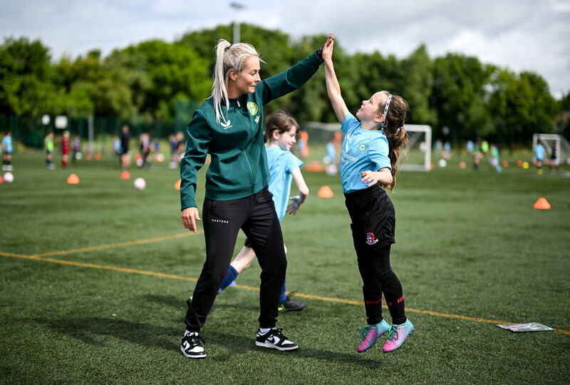 Lily Augh sa nedávno zúčastnila futbalového kempu FAI v Dubline.  Obrázok: Stephen McCarthy/Sportsfile