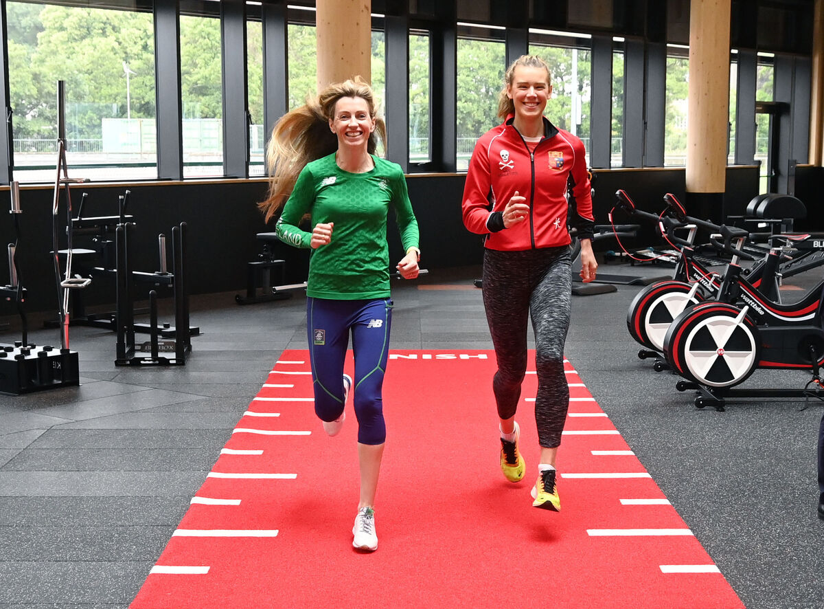 Lizzie Lee, Olympian, (left) and Lauren McCourt, national under 23 400m champion, at the official opening of the new Mardyke Arena UCC elite athlete team high performance gym in Cork.