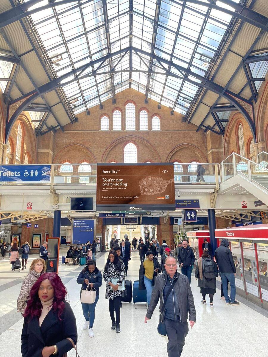 A Hertility advert in a UK train station. A Hertility advert in a UK train station.