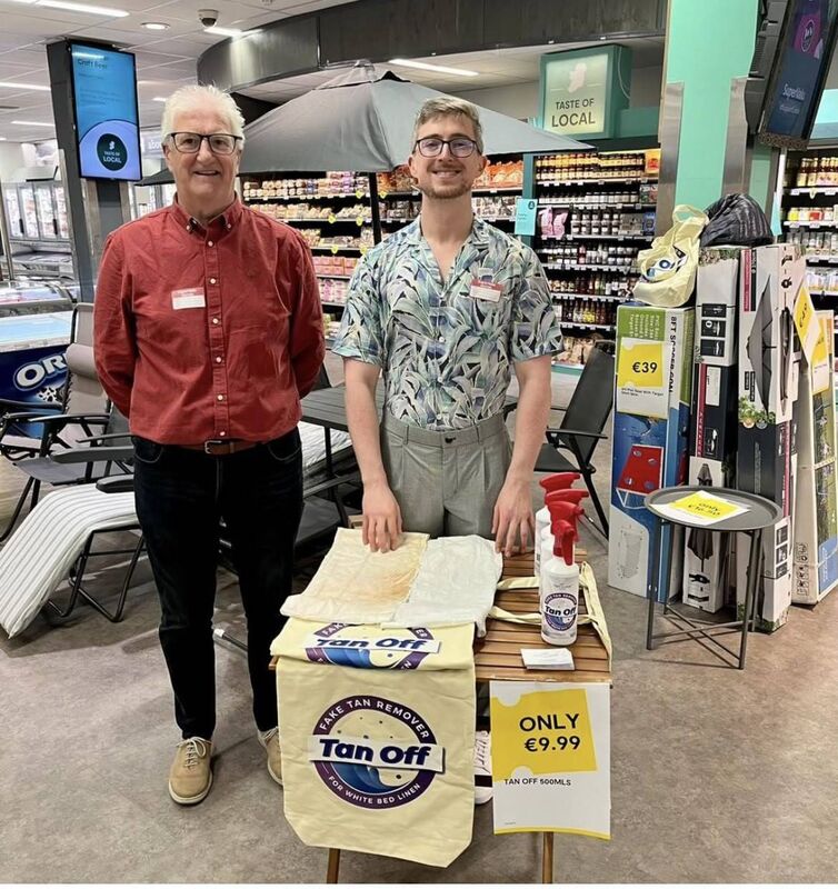 Patrick and Jack McNamee, with their Tan Off product. Patrick and Jack McNamee, with their Tan Off product.