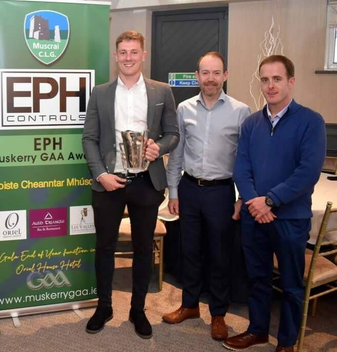 Jack Murphy, UCC Sigerson Cup winning captain, Derry Casey of EPH Controls and the new football reporter for The Echo, Barry O'Mahony. 