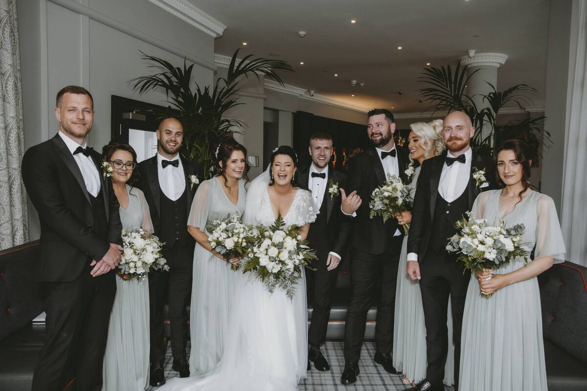 The wedding party. The wedding party.