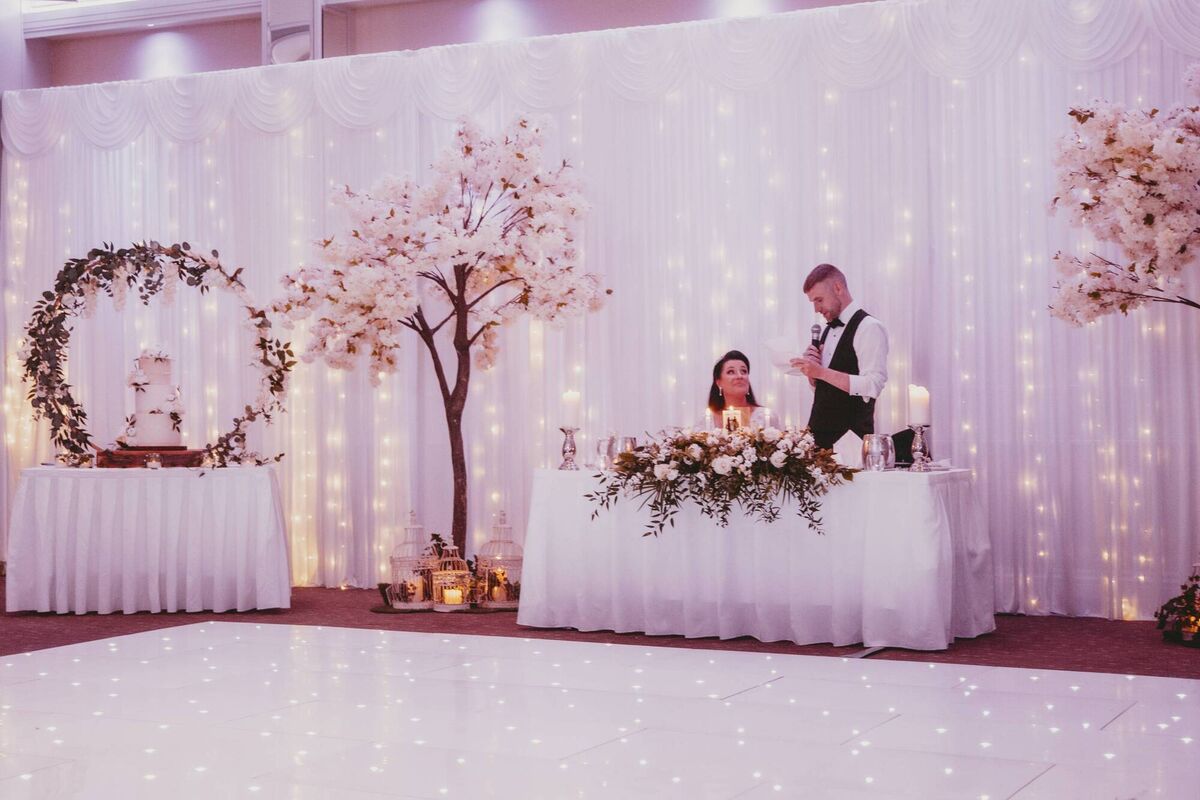 Kevin giving his speech. Kevin giving his speech.