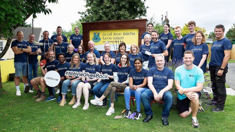 Cork biopharma workers come together to refurbish outdoor facilities at local school 