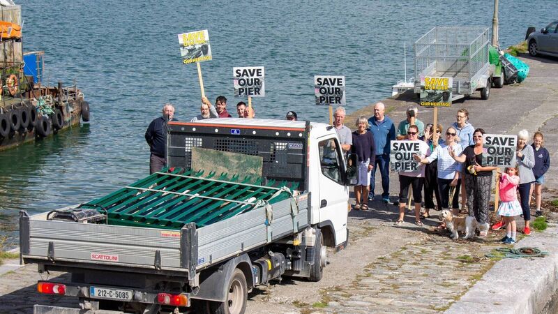 Locals block contractors from erecting barrier at West Cork pier