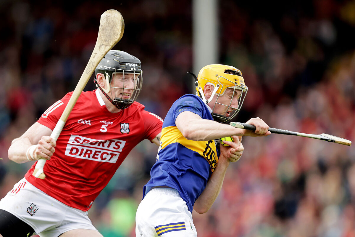 Tipperary's Mark Kehoe and Damian Cahalane of Cork in action. Picture: INPHO/Laszlo Geczo