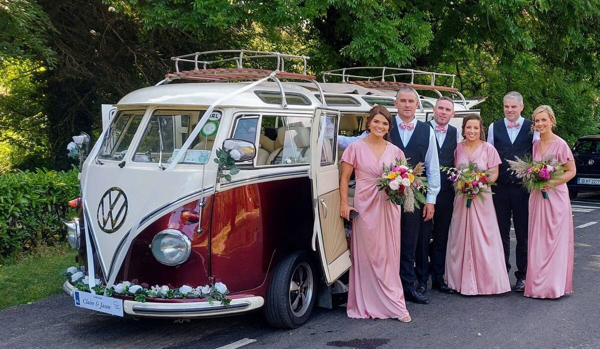 There was great fun with Mercier Vintage, who ensured the bride and groom travelled to Killarney in style in their vintage Volkswagen bus, and there was endless fun and music on the journey back.