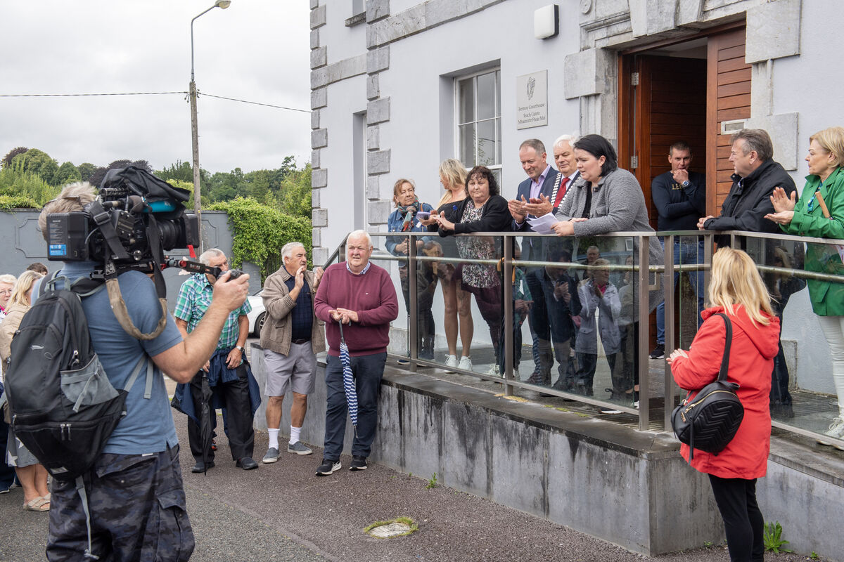 Seán Sherlock TD, County Mayor Cllr Frank O'Flynn and local resident Michelle O’Brien speaking outside the Courthouse in Fermoy, Co Cork, where residents protested over SouthDoc services in Fermoy. Picture: Dan Linehan Seán Sherlock TD, County Mayor Cllr Frank O'Flynn and local resident Michelle O’Brien speaking outside the Courthouse in Fermoy, Co Cork, where residents protested over SouthDoc services in Fermoy. Picture: Dan Linehan