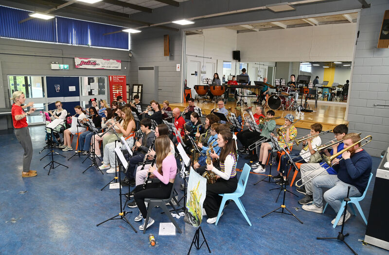 The Cork Summer Bandcamp concert in partnership with Music Generation Cork City and Barrack Street Band at Cork ETB Tramore Road campus with conductor Gemma Coultis. Picture: Denis Minihane. The Cork Summer Bandcamp concert in partnership with Music Generation Cork City and Barrack Street Band at Cork ETB Tramore Road campus with conductor Gemma Coultis. Picture: Denis Minihane.