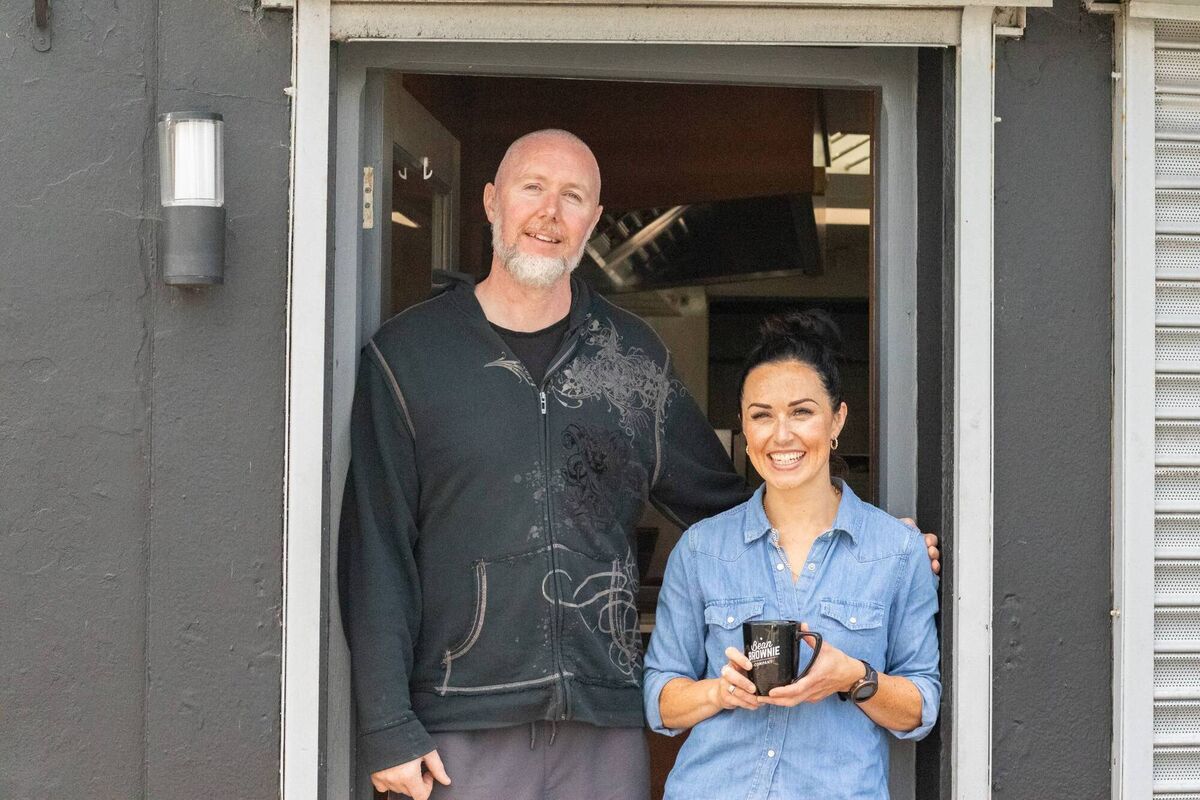 Bean Brownie owners Sarah and Alan Sexton at their premises in Ballinlough, which closed last month. 	Picture: Richard Gordon
