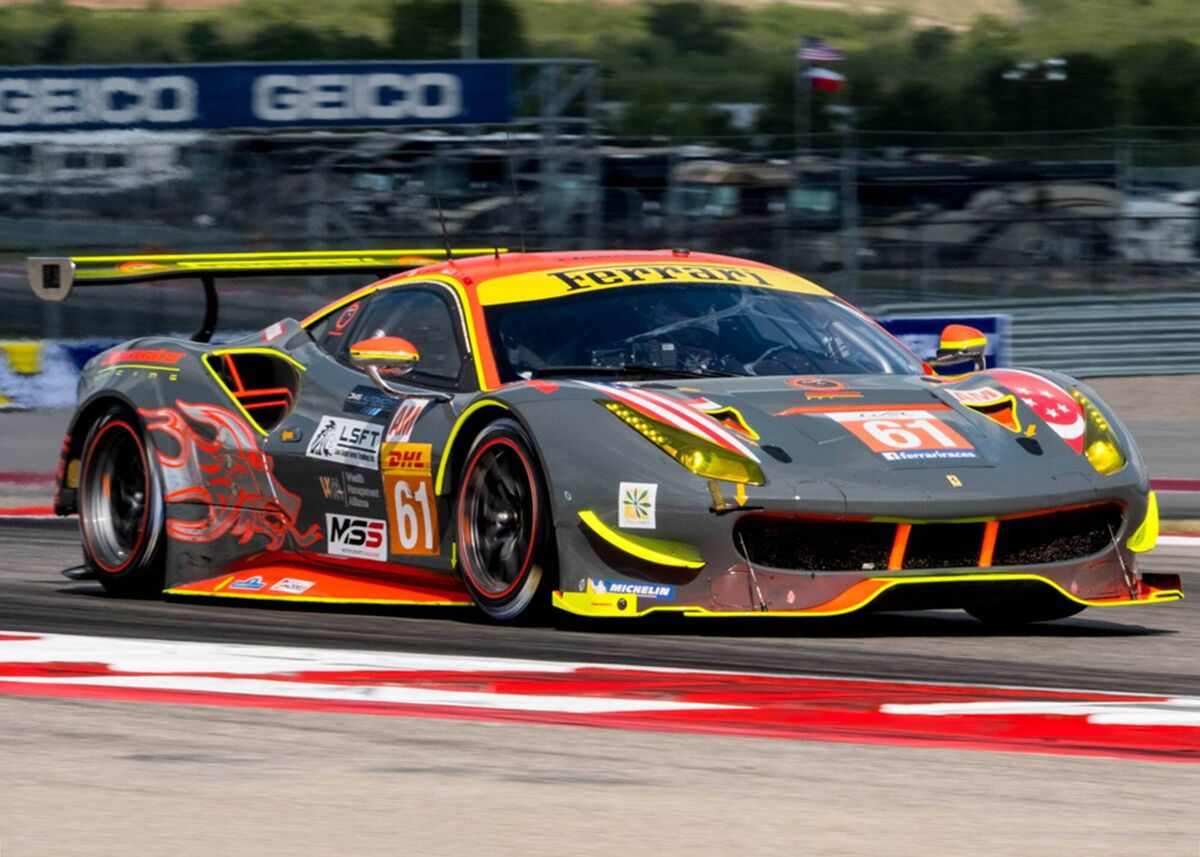 Matt Griffin in the Clearwater Racing Ferrari 488GTE during the 6 hours of Circuit of the Americas, during the 2017 World Endurance Championship. He finished third in class that year.