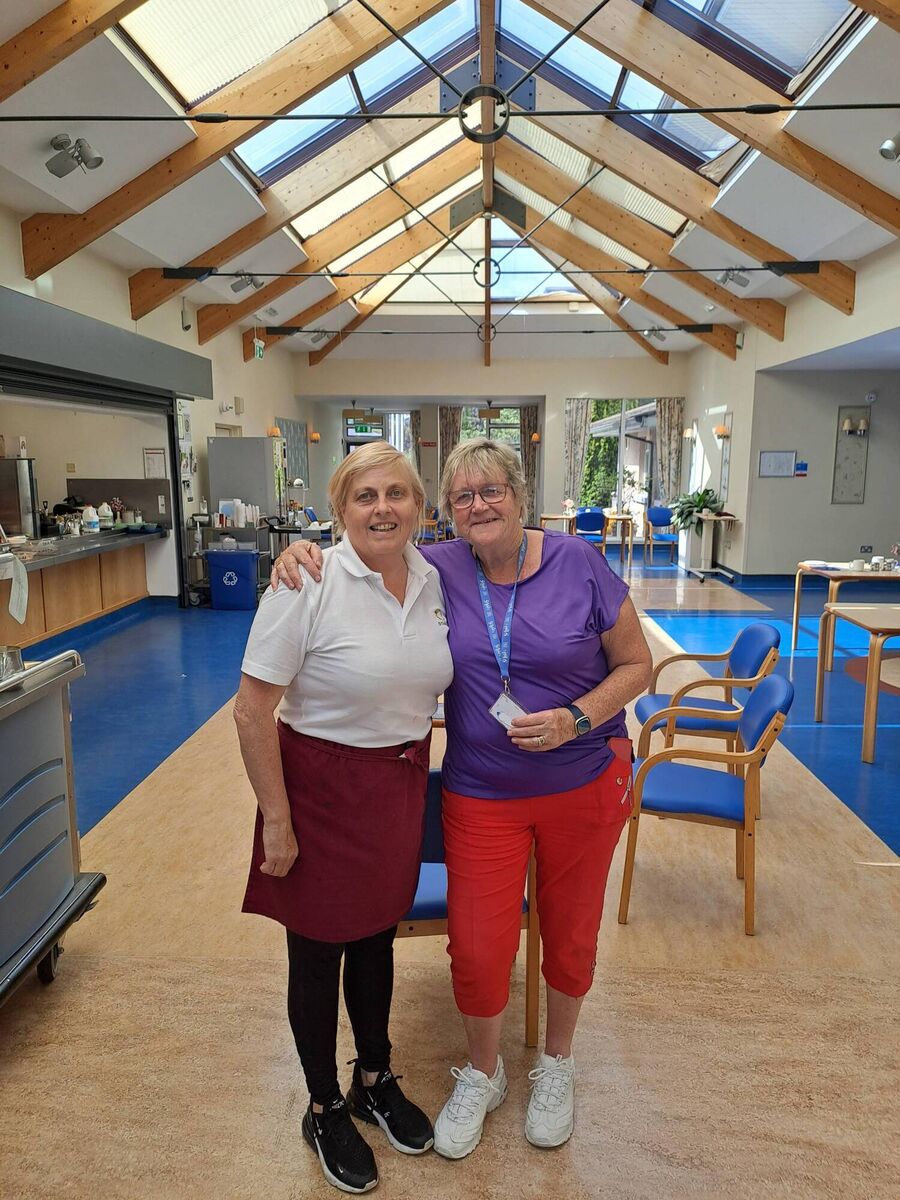 Angela Andrews with Hazel Nolan of the Q Cafe at St Luke’s Home. Angela Andrews with Hazel Nolan of the Q Cafe at St Luke’s Home.