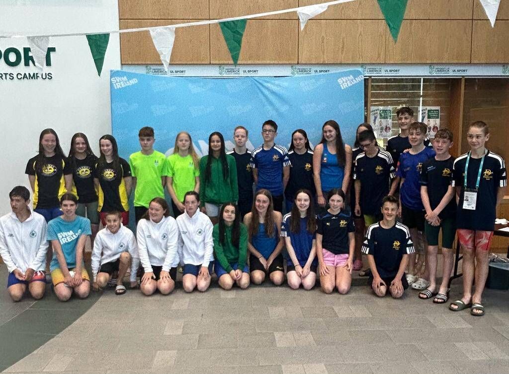 Some of the Cork City &amp; County swimmers at the recent Irish Natioanal Age Group Championships in University of Limerick. Photo: Grace Graham DUnne No Repo Fee