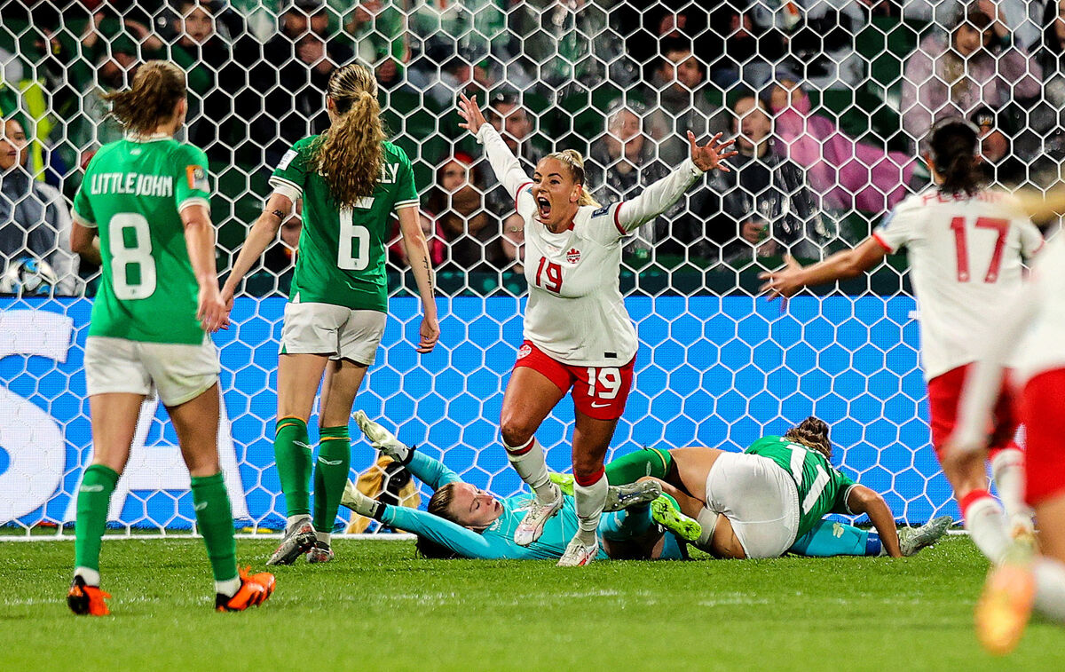 Canada’s Adriana Leon celebrates scoring their second goal against Ireland. Picture: INPHO/Ryan Byrne Canada’s Adriana Leon celebrates scoring their second goal against Ireland. Picture: INPHO/Ryan Byrne