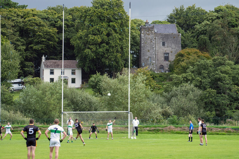  David Lardner, Fermoy, kicking a free against Kanturk at Killavullen. Picture: Dan Linehan