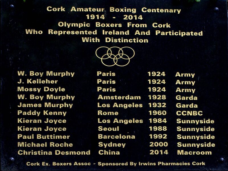 The plaque in Bishop Bishop Lucey Park, Cork, honouring all Cork Boxers that have taken part in Olympic Games since 1924 which was unveiled to coincide with the centenar of the Cork Boxing Centenary in 2014. Picture: Doug Minihane The plaque in Bishop Bishop Lucey Park, Cork, honouring all Cork Boxers that have taken part in Olympic Games since 1924 which was unveiled to coincide with the centenar of the Cork Boxing Centenary in 2014. Picture: Doug Minihane