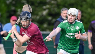 <p> Bishopstown's Conor Hegarty shoots as Ballincollig's Stephen Wills closes in. Picture: David Keane.</p> <p> Bishopstown's Conor Hegarty shoots as Ballincollig's Stephen Wills closes in. Picture: David Keane.</p>