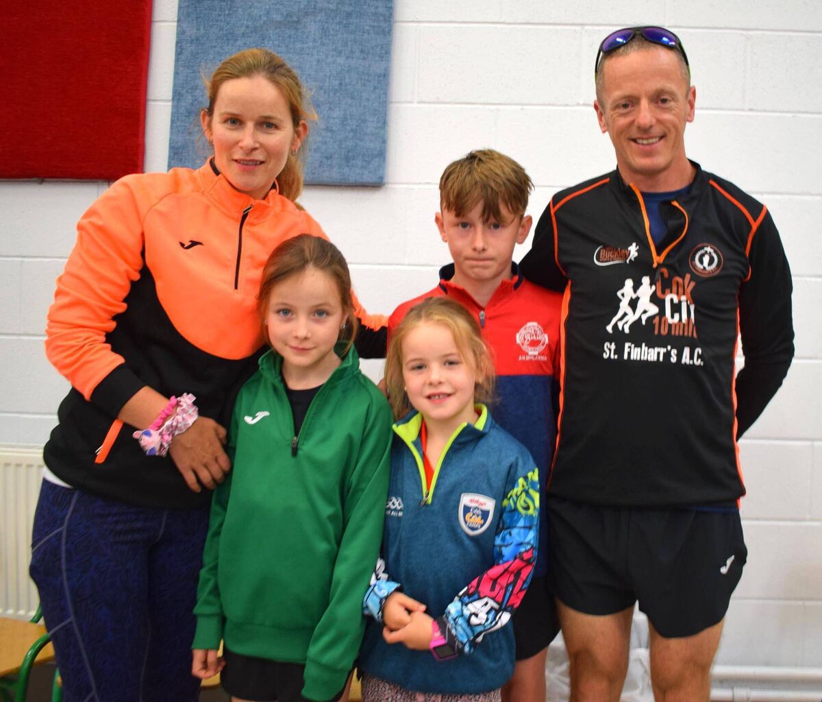 The Twohig family from Blarney, Margaret, Laura, Louise, Conor and Barry, pictured at the Fermoy four-mile road race. Picture: John Walshe 