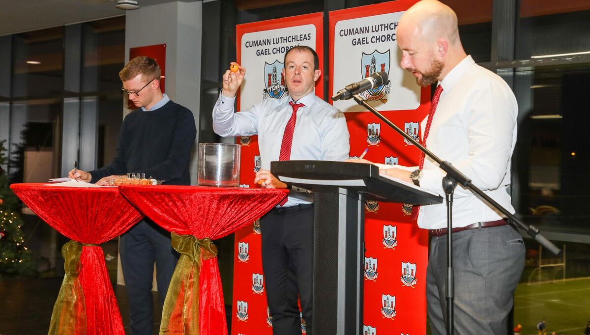 Daniel Lane, Marc Sheehan, Chairman, Cork County Board and Kevin O' Donovan, Secretary, Cork County Board making the selections at the 2023 Club Championships draw that was held at Páirc Uí Chaoimh last year. Picture David Creedon Daniel Lane, Marc Sheehan, Chairman, Cork County Board and Kevin O' Donovan, Secretary, Cork County Board making the selections at the 2023 Club Championships draw that was held at Páirc Uí Chaoimh last year. Picture David Creedon