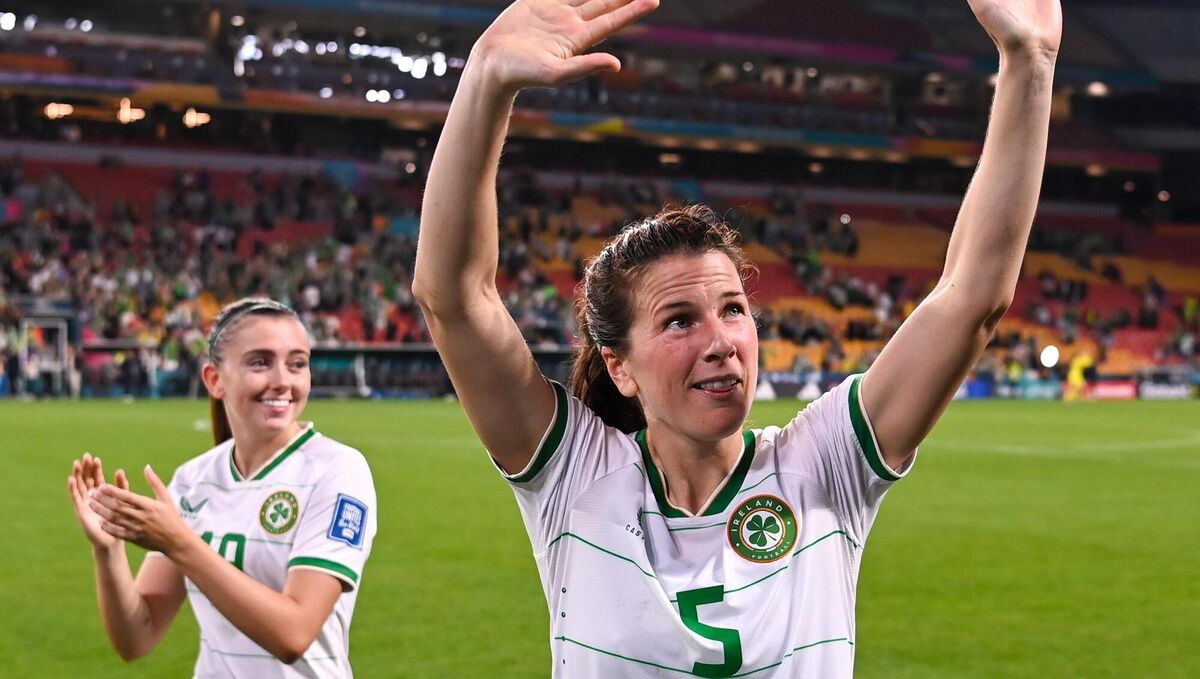 Ireland's Niamh Fahey waves to the fans after the Nigeria game at Brisbane Stadium. Picture: Stephen McCarthy/Sportsfile Ireland's Niamh Fahey waves to the fans after the Nigeria game at Brisbane Stadium. Picture: Stephen McCarthy/Sportsfile