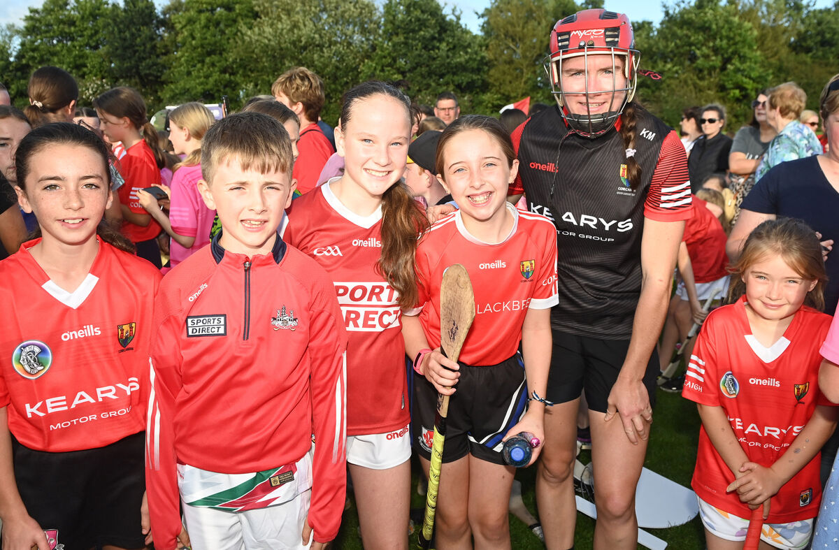 Katrina Mackey with youngsters at the camogie open night. Picture: Eddie O'Hare Katrina Mackey with youngsters at the camogie open night. Picture: Eddie O'Hare