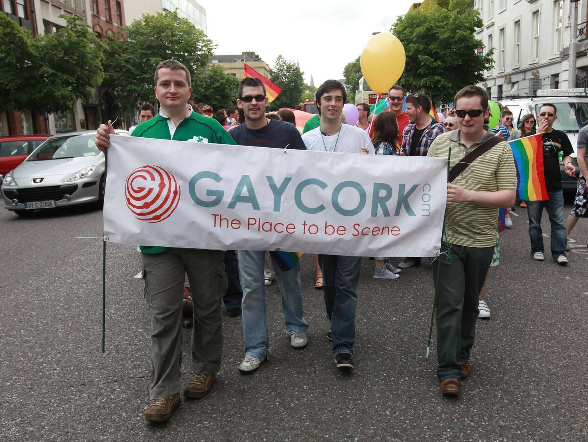 People celebrating at the Cork Pride parade on Grand Parade in 2010. Picture: Darragh Kane 
