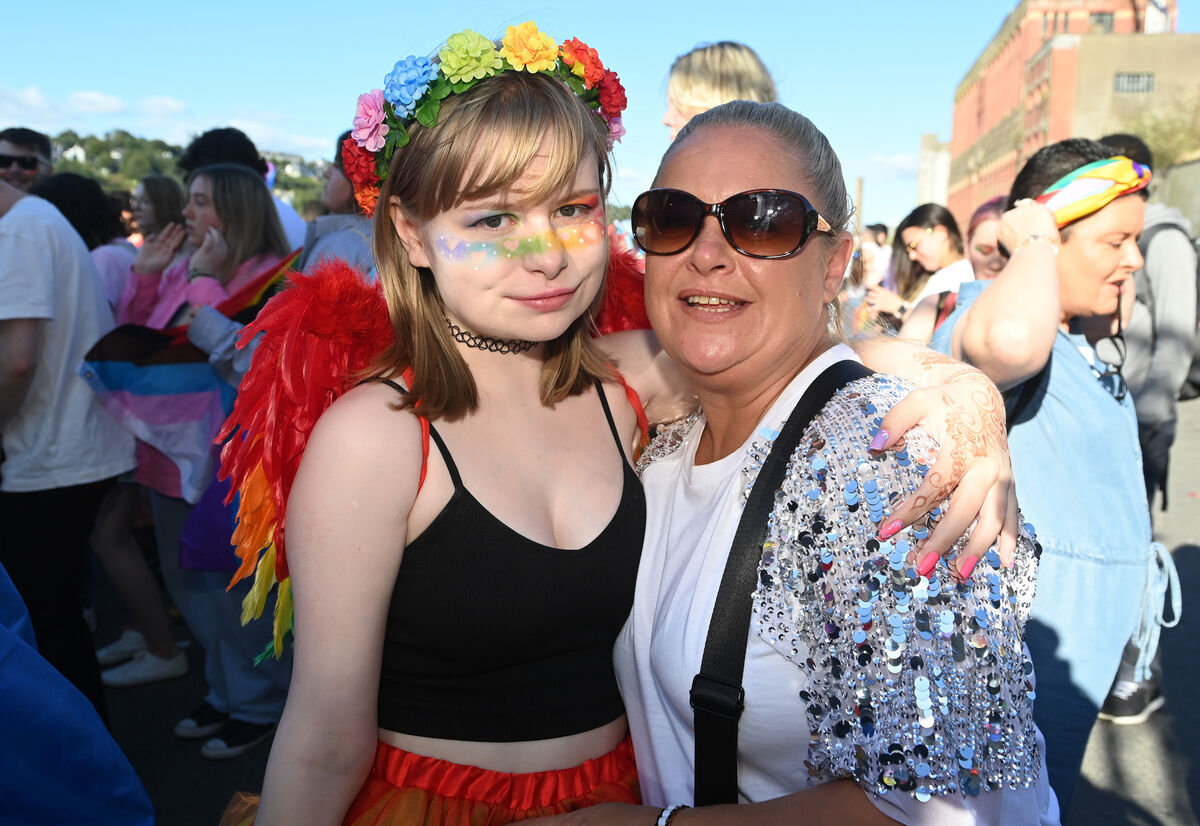 Lydia and Georgina O'Connell from Fairhill watching Wild Youth during the Cork Pride festival on Kennedy quay. Picture; Eddie O'Hare Lydia and Georgina O'Connell from Fairhill watching Wild Youth during the Cork Pride festival on Kennedy quay. Picture; Eddie O'Hare